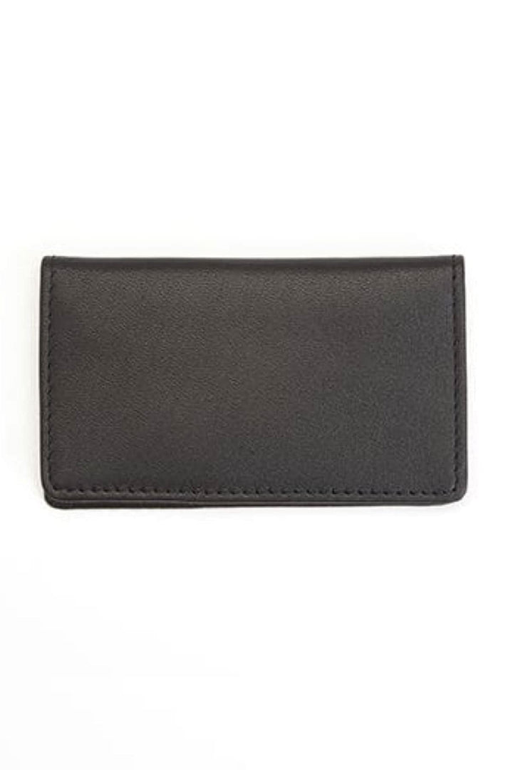 Porte-cartes en cuir Nappa noir, double face, élégant et fonctionnel, peut contenir jusqu'à 10 cartes.