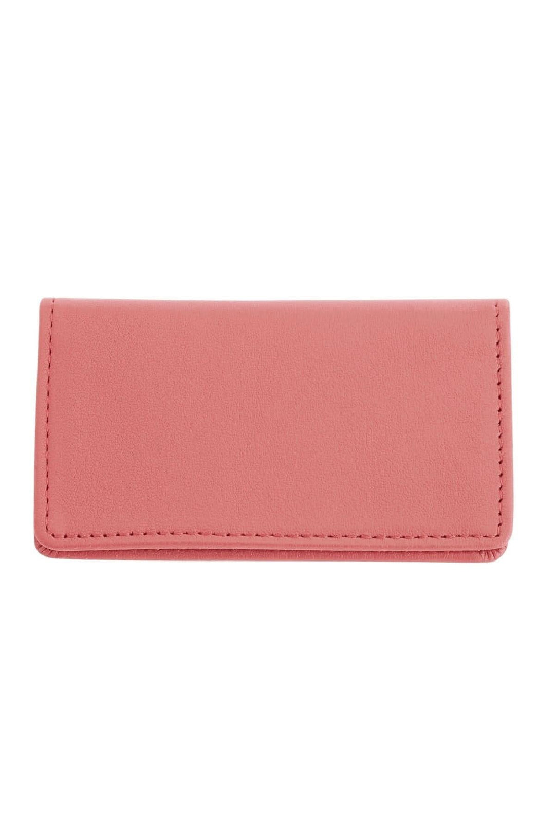 Porte-cartes en cuir Nappa rose, double face, élégant et pratique, capable de contenir jusqu'à 10 cartes.
