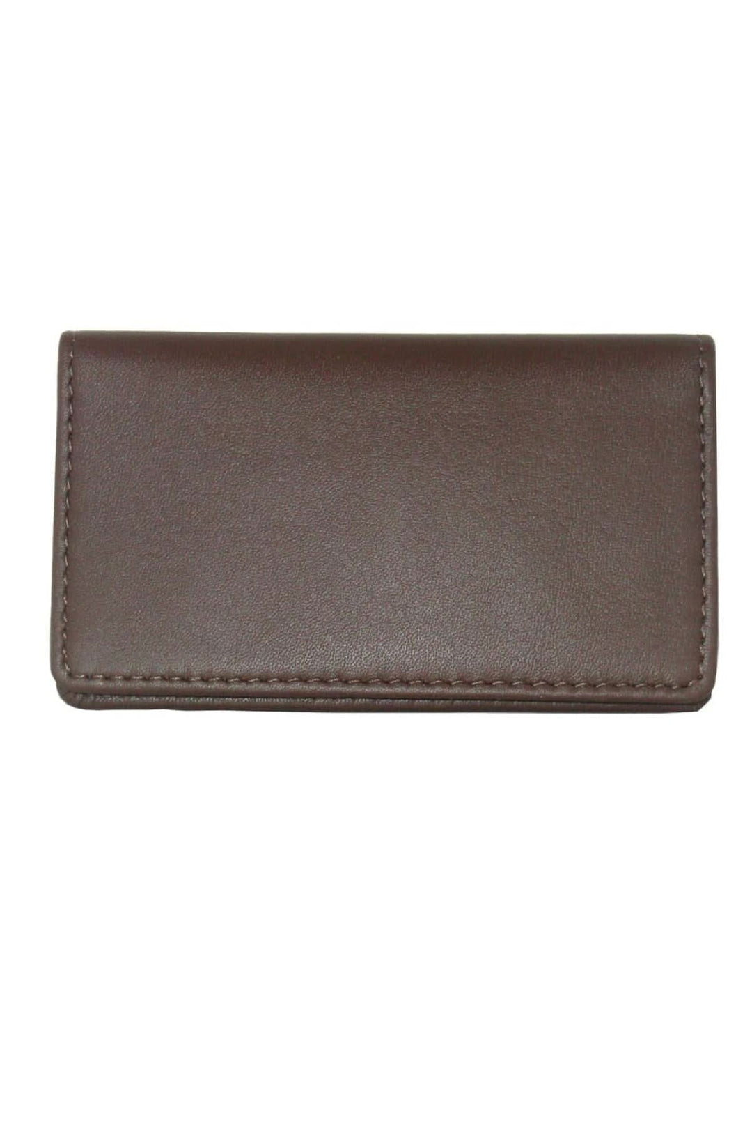 Porte-cartes en cuir Nappa marron, élégant et fonctionnel, pouvant contenir jusqu'à 10 cartes.