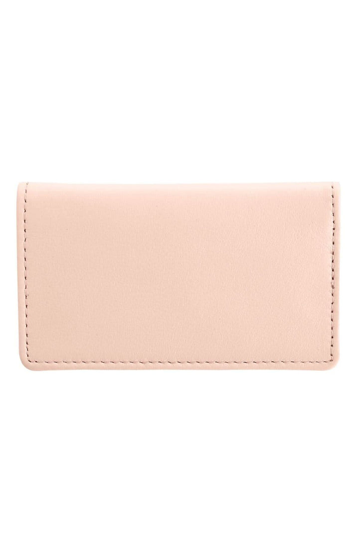 Porte-cartes en cuir Nappa rose, élégant et fonctionnel, pour jusqu'à 10 cartes.