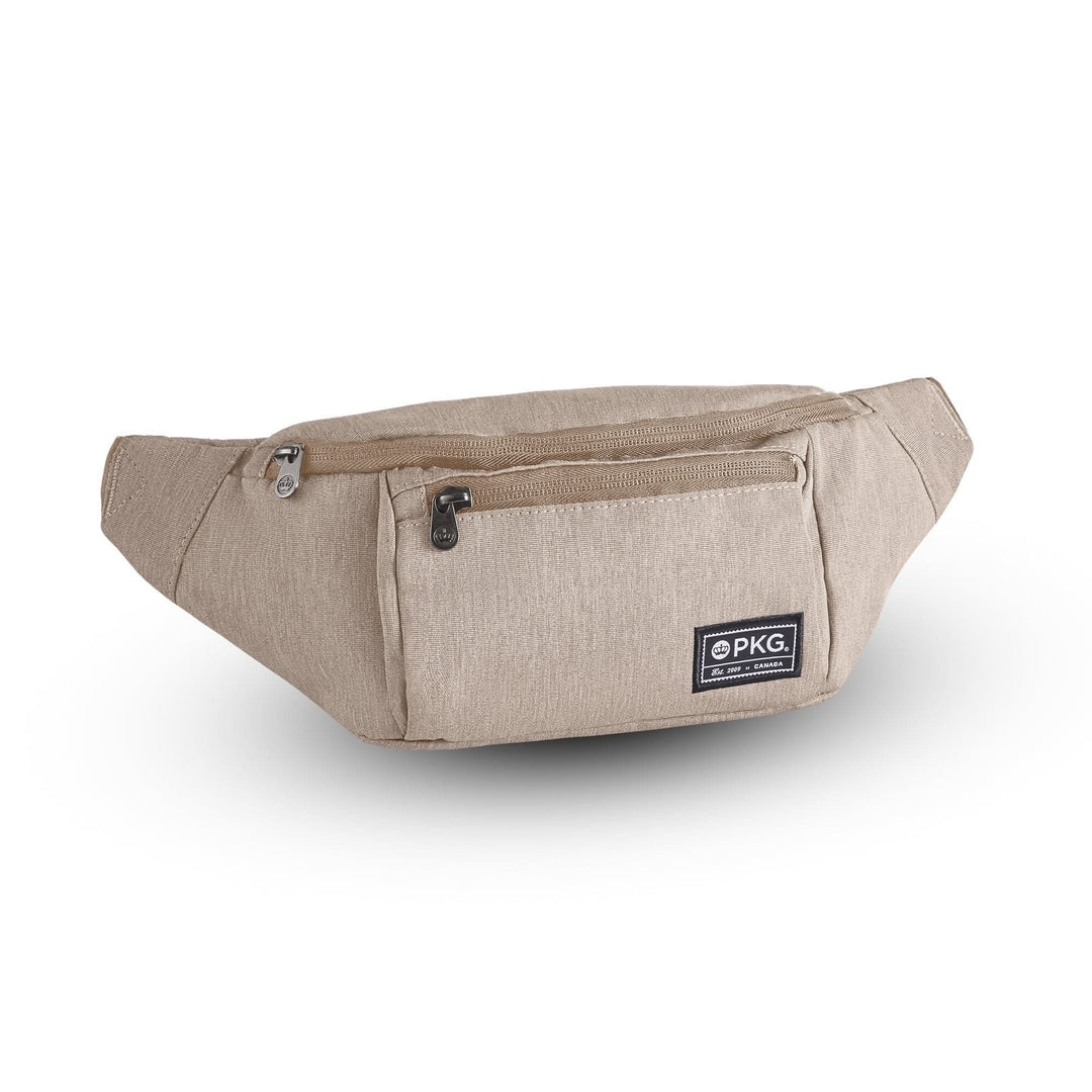 Sac à bandoulière recyclé PKG Bremner en polyester beige, idéal pour sortie et shopping.