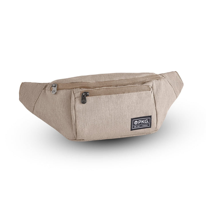 Sac à bandoulière recyclé PKG Bremner en polyester beige, idéal pour sortie et shopping.