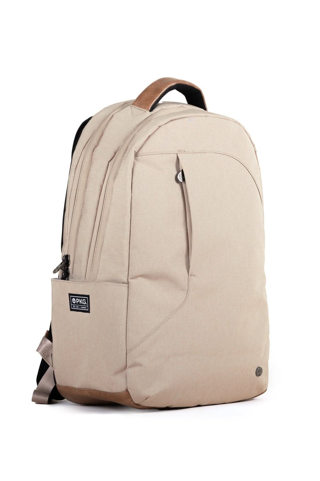 Sac à dos Durham Outpost 30L en polyester recyclé, résistant aux intempéries, couleur beige avec poches intégrées.