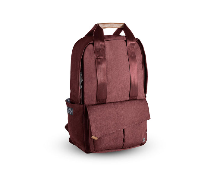 Sac à dos PKG Rosseau recyclé 19L, design épuré avec poche zippée et poignées, en polyester 600D.