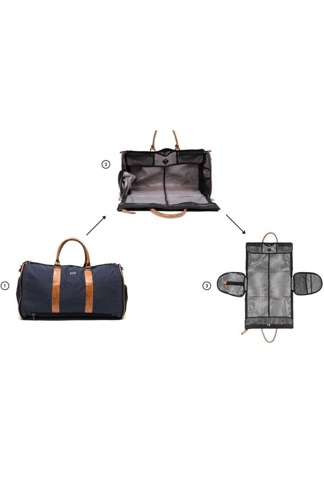 Sac de sport Rosedale 41L avec compartiments intérieurs, vue extérieure et ouverte.