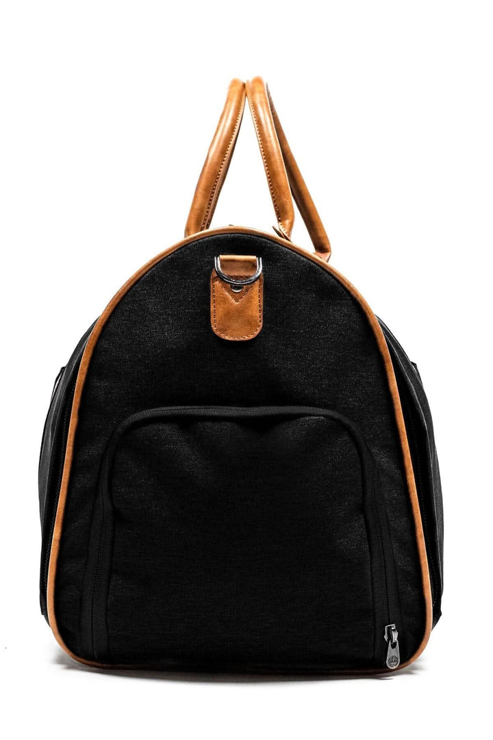 Sac de sport Rosedale 41L noir avec poignées en cuir, idéal pour voyages d'affaires ou sorties décontractées.