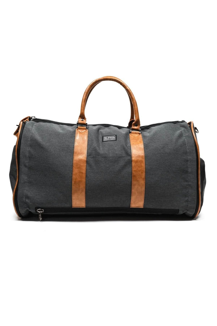 Sac de sport PKG Rosedale 41L, sac à main réutilisable en tissu noir et cuir marron, idéal pour les voyages.