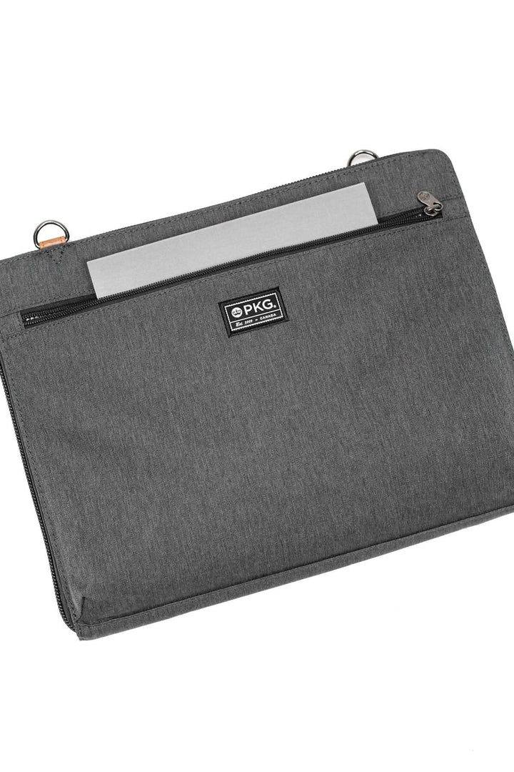 Sac messager PKG Wellington gris qui organise ordinateur et documents avec poches extérieures pratiques.