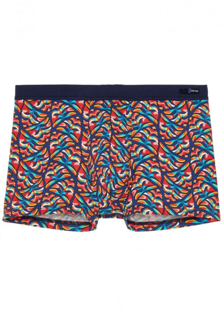 Boxer Turbie en coton modal avec motifs végétaux colorés et effet seconde peau pour hommes.