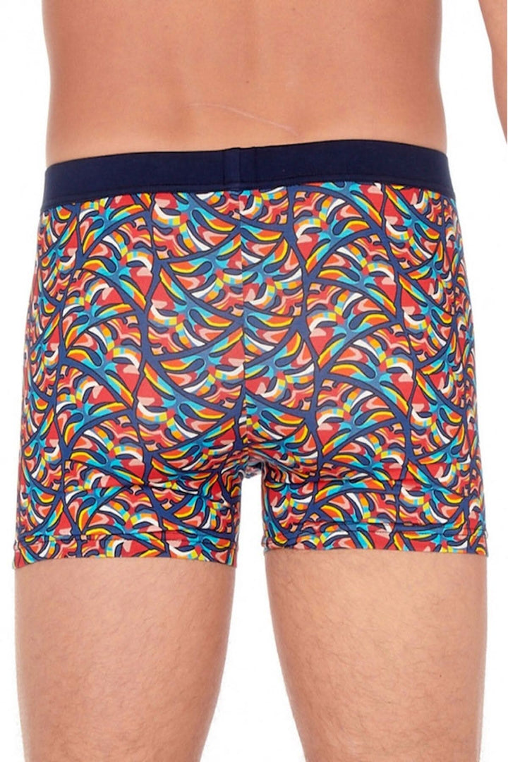 Boxer Turbie pour hommes en coton modal, motifs végétaux colorés, effet seconde peau, confort optimal.