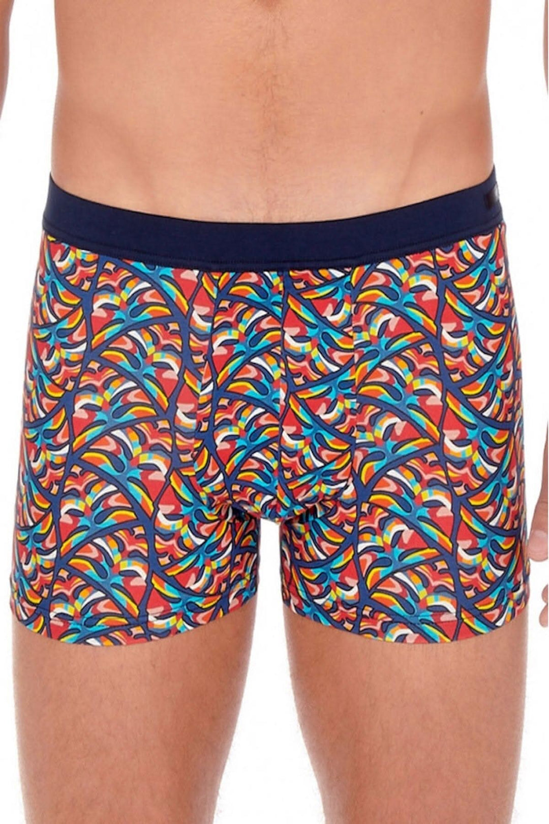 Boxer pour hommes Turbie en coton modal, motifs végétaux colorés et texture douce, style seconde peau.