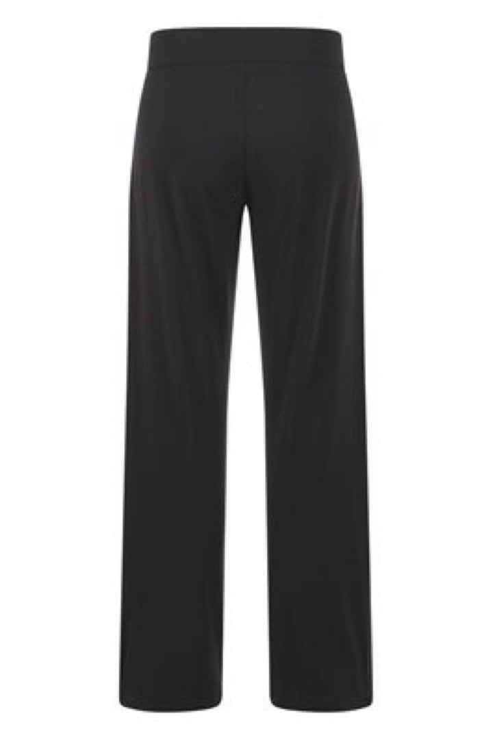 Sweatpants coupe droite en noir, avec taille élastique et poches, vue arrière.
