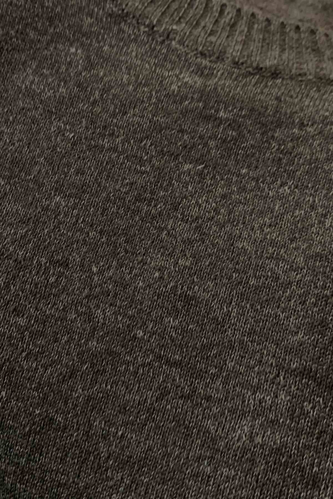 T-shirt Stenströms en lin et mérinos, couleur brun, col en rond, style 420104-1791.