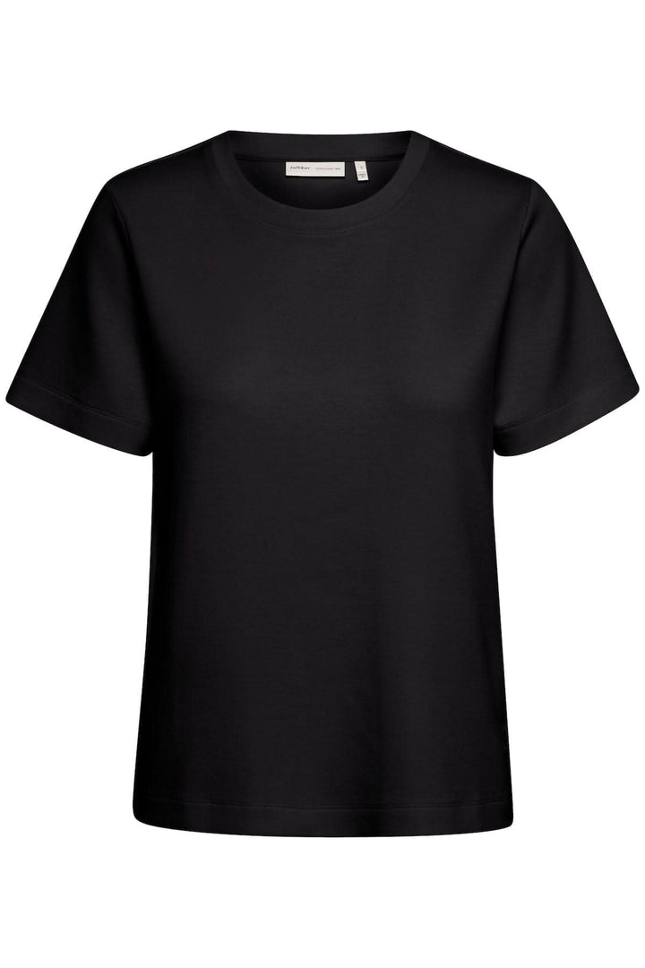 T-shirt velouté noir Vincent, coupe classique, col rond, manches courtes, confort et style.
