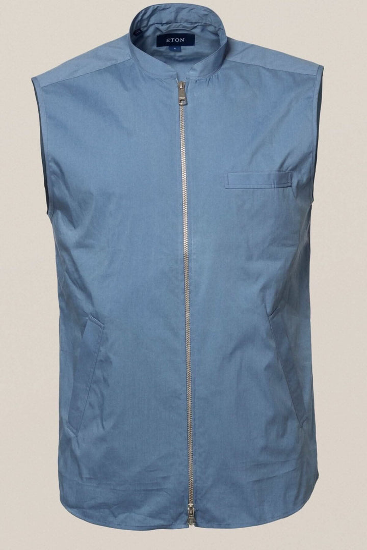 Veste sans manche en coton et polyamide, élégante et déperlante, idéale pour la superposition à l'extérieur.